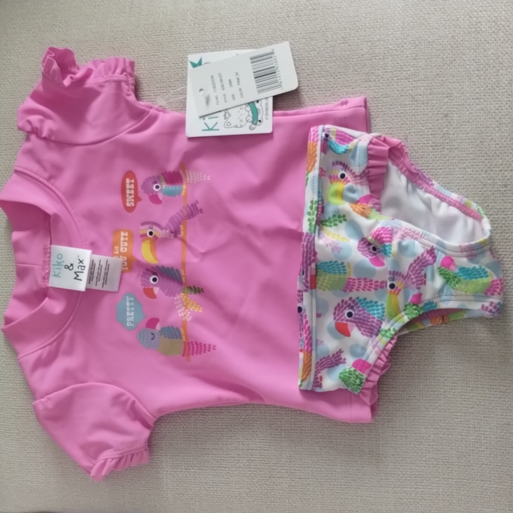 Kiko & Max Baby Girl Swim Suit 2 pieces size 3/6 Months